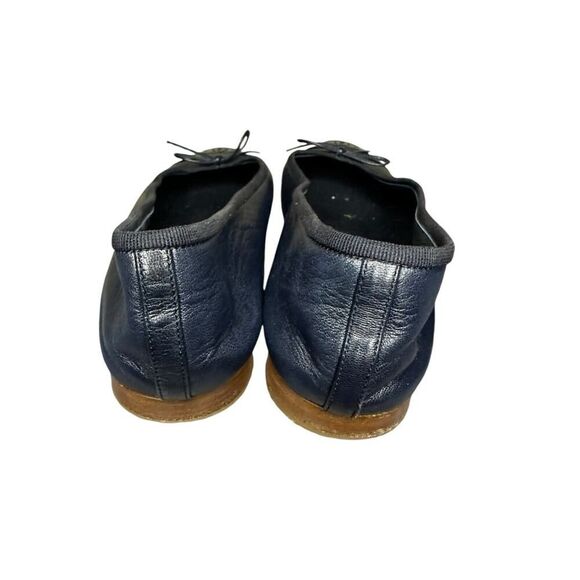 Chanel Navy Leather CC Toe Cap Ballet Flats 40.5 - Picture 11 of 14
